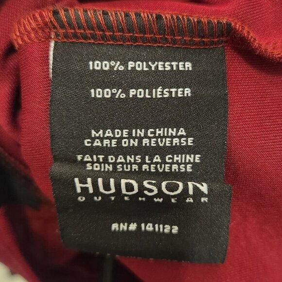 HUDSON Outerwear Men's Track Jacket Red Full Zip Collar - Size L - Picture 8 of 10